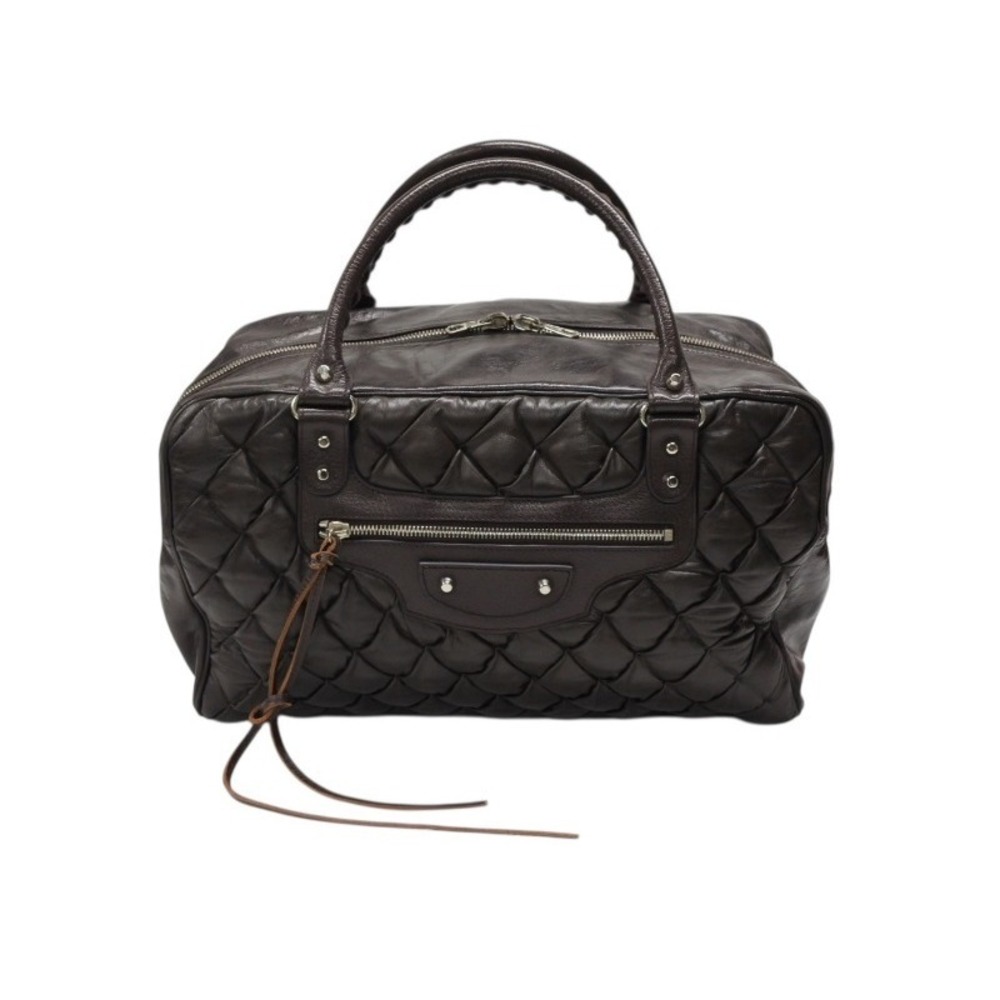BALENCIAGA Matelasse City Handbag Brown Leather - Picture 1 of 9